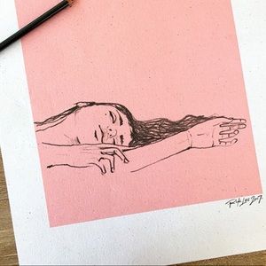 Rik Lee Art Print - Left Handed Studies II (Red Only)